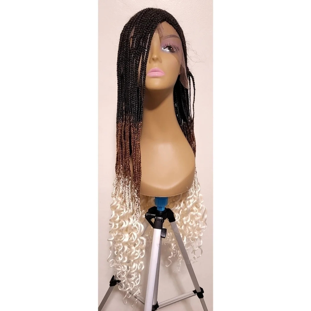 French Braid Fashion Lace Front Wig - Ombre - Picture 3 of 13